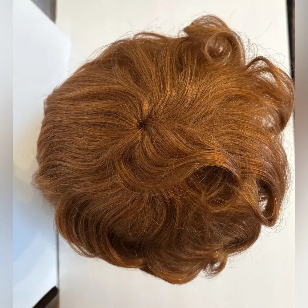 NWT VTG Style 1920s Short Flapper Bob Wig Auburn Curly Fringe Realistic OS - Picture 8 of 13